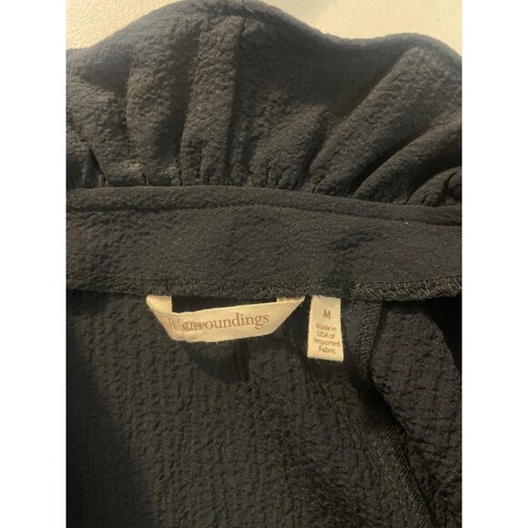 Soft Surroundings Black Constance Ruffle Blouse Top 2BV51 Size Medium - Picture 5 of 5